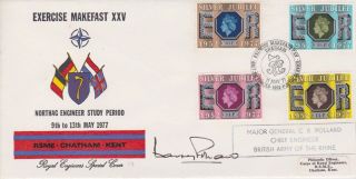 Stamps 1977 Silver Jubilee Engineer Cover Signed Major General C B Pollard