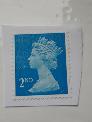 50 X 2nd Class Security Stamps Unfranked On Piece F/v £30.  50 Blue (a)