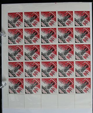 Gb Lundy 1962 1p Europa Complete Sheet Of 50 Um Stamps