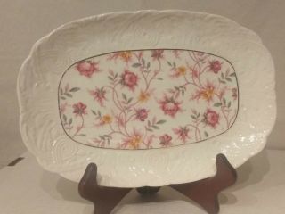 Erphila Germany Rosalie Cheery Chintz Pink Rose Floral 10 " Platter Meat Tray
