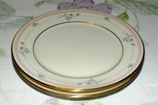 Lenox China Rose Manor Pink Roses Bread Plates 2 Exc