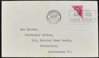 Gb 1967,  8d Qeii Wilding Bisect On Cover C51955