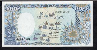 1000 Francs From Congo 1987 Unc