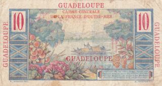 10 FRANCS FINE BANKNOTE FROM FRENCH COLONY OF GUADELOUPE 1946 PICK - 32 2