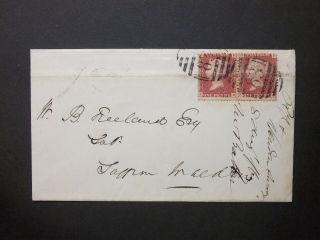 Hertfordshire 1867 Qv 1d Red Pair Envelope 