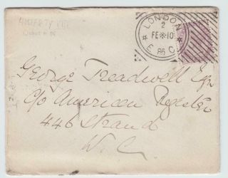 1886 Envelope With 1881 1d Lilac Die Ii Tied By London Hoster Machine Cancel