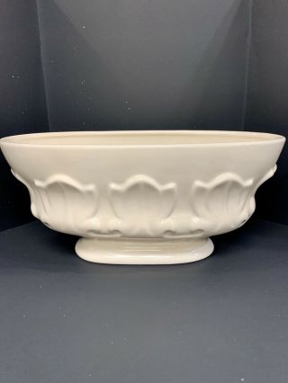 Vintage White Haeger Art Pottery Footed Planter Vase Console Bowl