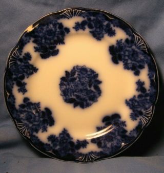 Vintage Flow Blue 8 3/4 " Plate Waldorf Pattern Semi Porcelain - Wharf Pottery