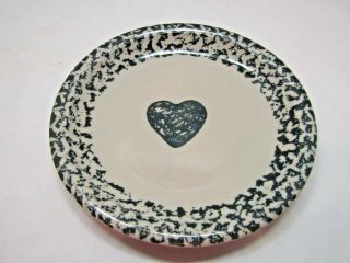 Vintage Folk Craft Hearts By Tienshan Salad Plate Decorative China 7 5/8 " Blue