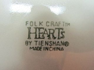 Vintage Folk Craft Hearts By Tienshan Salad Plate Decorative China 7 5/8 
