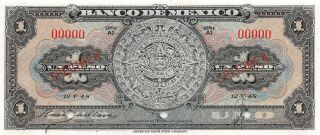 México 1 Peso 12.  5.  1948 P 38ds Series Ai Specimen Uncirculated Banknote