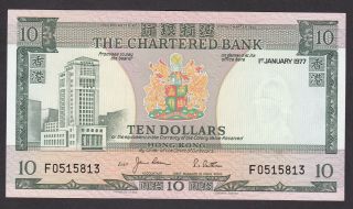 Hong Kong - 10 Dollars (chartered Bank) 01.  01.  1977 - Unc