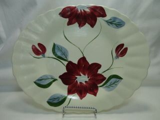 Vtg Blue Ridge Southern Potteries Poinsettia Colonial 11 3/4 " Oval Platter (a)