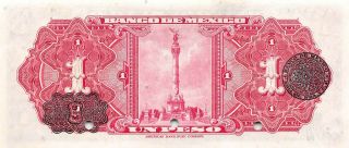 México 1 Peso 17.  1.  1945 P 38cs Series U Specimen Uncirculated Banknote 2