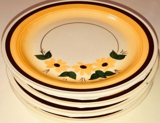 Set Of 4 Brown Eyed Susan By Metlox Poppytrail Vernon 7 1/2” Salad Plates