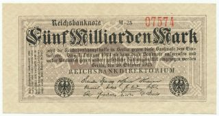 Germany,  Deutschland - 5 Milliarden Mark 20.  10.  1923.  P123,  Ro120a,  Unc.  (d070)