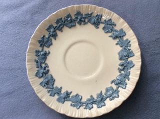 Wedgwood Embossed Queensware Lavender On Cream Shell 5 3/4 " Saucer