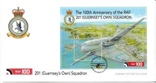 Guernsey Fdc Sheet 100 Years Raf 2018