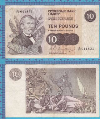 1981 Scotland 10 Pounds Clydesdale Bank Limited Vf,  Km 207b