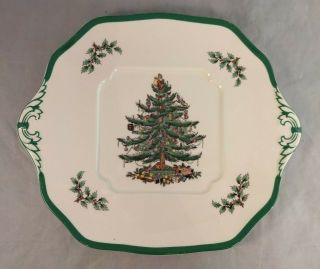 Spode Christmas Tree Square Handled Cake Plate