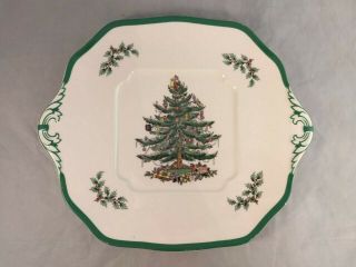 Spode Christmas Tree Square Handled Cake Plate 2