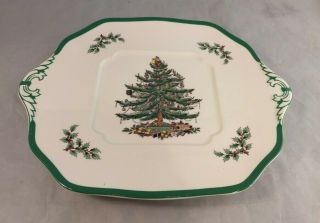 Spode Christmas Tree Square Handled Cake Plate 3