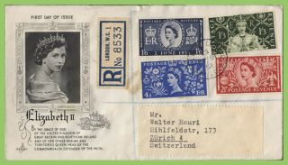G.  B.  1953 Qeii Coronation Set On Art Craft Registered First Day Cover,  London