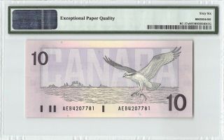 Canada 1989 BC - 57a PMG Gem UNC 66 EPQ 10 Dollars (Thiessen - Crow) 2