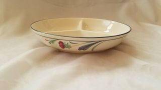 Lenox Poppies On Blue Pattern 3 - Part Divided Serving Bowl - 10 - 3/8 "