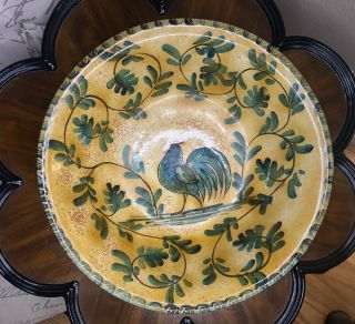 Made In Italy For Williams Sonoma /rooster 14 Inch Diameter Serving Bowl