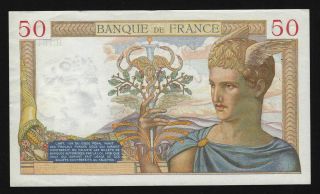 1938 France 50 Francs P - 85b crisp uncirculated Banque de France 