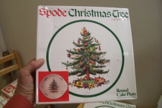 Spode Christmas Tree Pattern 12 3/4 " Round Cake Plate S3324