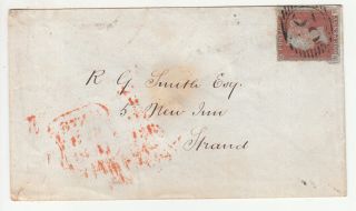 Gb: Qv Imperf Penny Red Cover; Chief Office,  London,  To The Strand,  3 May 1849