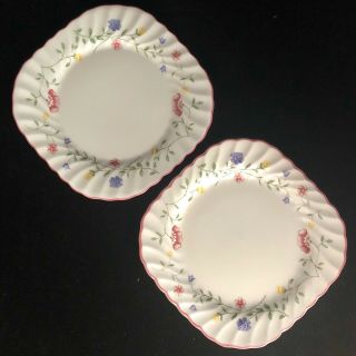 Johnson Brothers Summer Chintz Set Of 2 Square Plates Made In England