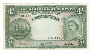 Bahamas - 1953,  Four (4) Shillings