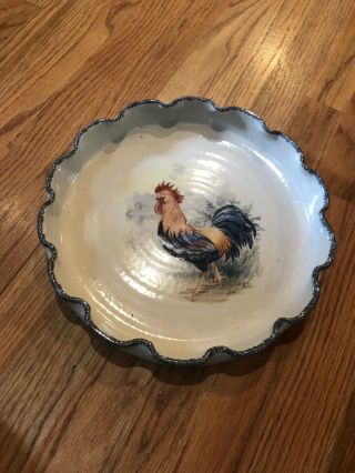 Home & Garden Party Rooster 12 " Quiche Dish