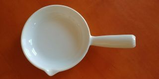 Apilco France White Porcelain Dish With Handle And Spout