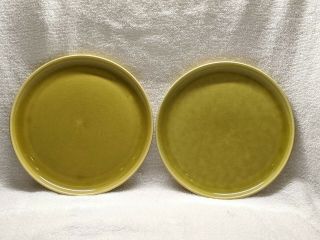 Vintage Russel Wright By Steubenville 2 Pc.  Set Of Salad Plates - Chartreuse 8”