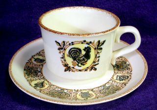 Vintage Ts&t Taylor Smith Country Store Coffee Tea Cup & Saucer Set Rooster Mug