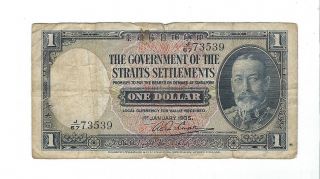 Straits Settlements - One (1) Dollar,  1935