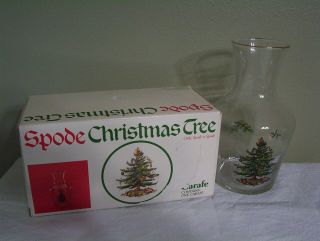 Vintage Spode Christmas Tree Glass Carafe With Box