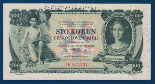 Czechoslovakia 100 Korun 1931 P23s Specimen Unc Narodni Banka Ceskoslovenska