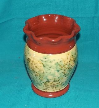 Jeff White Redware Pottery Lebanon Pa Mel Vase 6 Inch 1984 Signed