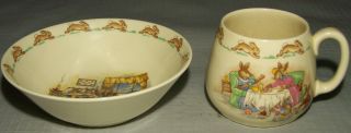 Vintage Royal Doulton Bunnykins Cereal Bowl And Coffee Tea Cup