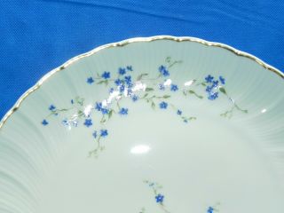 VINTAGE Bernardaud Limoges Myosotis Blue Floral Handled Cake Plate,  France 2