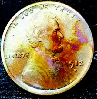 1913 - D Lincoln Wheat Penny Cent - 