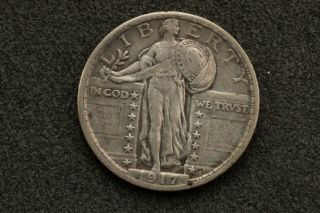 1917 Standing Liberty Type 2 (stars Under Eagle) Quarter 25 Cent