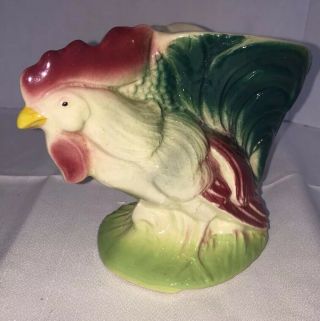 Vintage Rooster Planter American Bisque Pottery