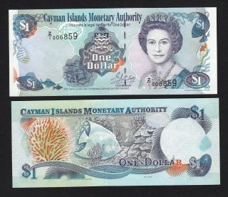 Cayman Islands 1 Dollar (2001) Replacement Z/1 Queen $1 P26 - Unc