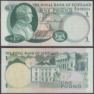 Scotland 1 Pound 1967 (xf - Au) Crisp Banknote P - 327
